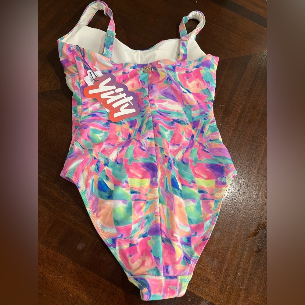 YITTY FABLETICS S Swimsuit Demi Pink Bubble Gum Shaping One Piece Vibrant NWT - Picture 11 of 13